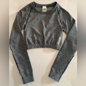 Gymshark Women's Grey Long Sleeve Crop Top